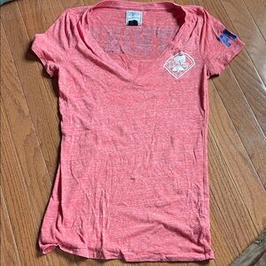 Women's Pink Phillies Graphic V-Neck T-Shirt
